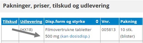 Dosisdispensering på pro.medicin.dk
