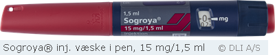 Sogroya® inj. væske i pen, 15 mg/1,5 ml